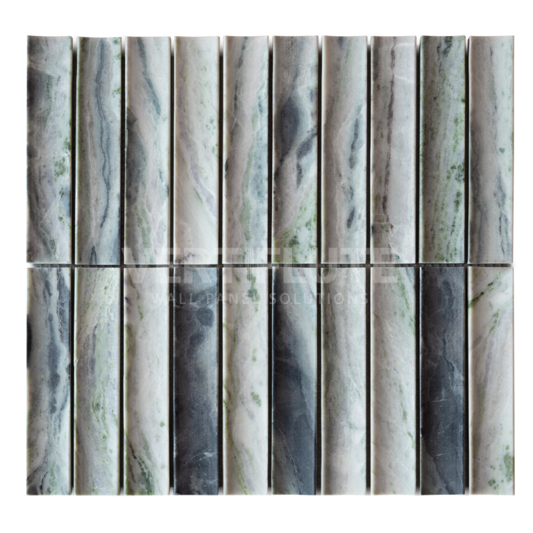 Natural Stone Fluted In Mosaic - Jade Green - Vertiflute