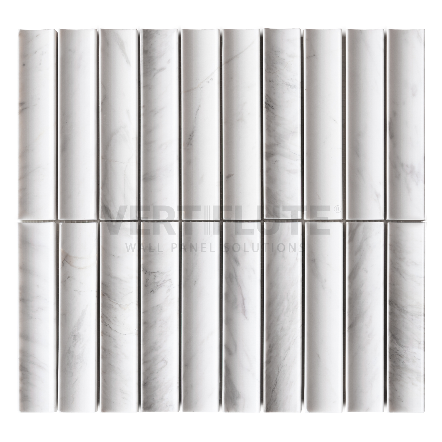 Natural Stone Fluted In Mosaic - Volakas White - Vertiflute